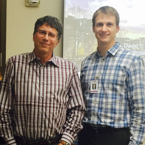 David T. Curiel, MD, PhD, (left) is a leader in the university's involvement in One Health. Medical student Dean Odegard (right) founded the school's One Health student group.