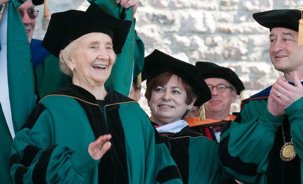 Jessie L. Ternberg, PhD, MD, receives an honorary doctor of science degree at Washington University's Commencement in 2008. 