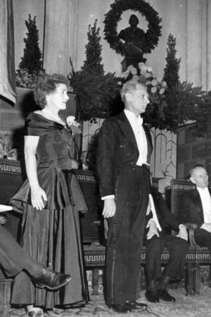 Carl and Gerty Cori at the Nobel Prize ceremony in 1947.