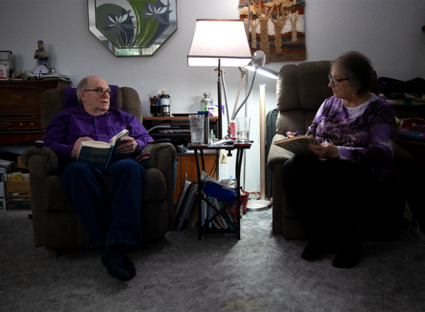 Couple in living room