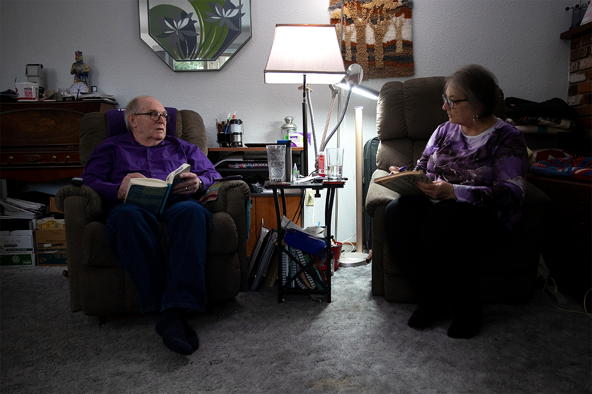 Couple in living room