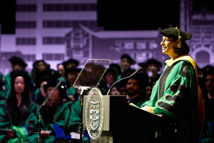 Rochelle Walensky, MD, MPH, delivers WashU Medicine Commencement.