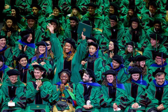 Faculty, friends, and family celebrate graduating students at the WashU Medicine MD Commencement Recognition Ceremony at Stifel Theatre on May 12, 2025.