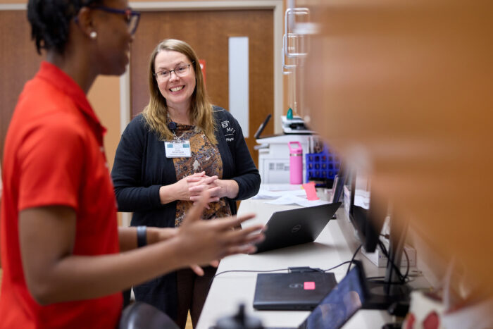 Feleesia Cunningham speaking with Stacy Tylka