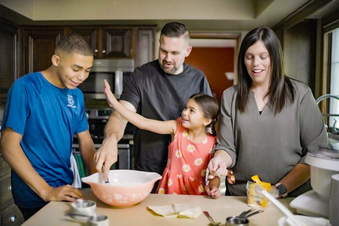 Jessica Morris with her family