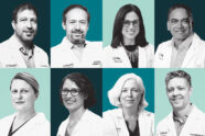 Composite photo of eight BJC Investigators at WashU Medicine