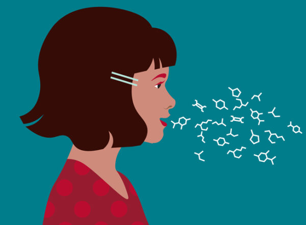 graphic of a child exhaling chemicals
