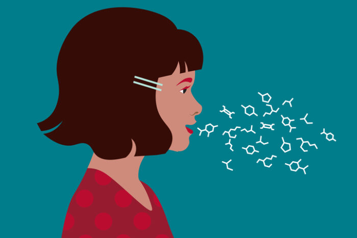 graphic of a child exhaling chemicals
