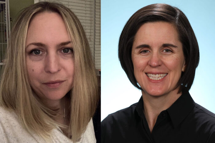 headshots of Victoria Brown, PhD (left) and Kerri Morgan, PhD, OTR/L (right)