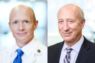Side-by-side vertical head shots of two doctors in coat and tie