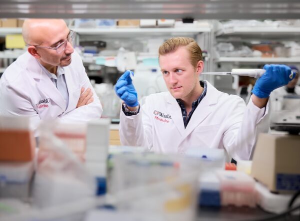 two researchers in a lab