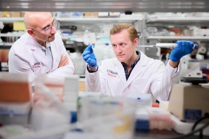 two researchers in a lab