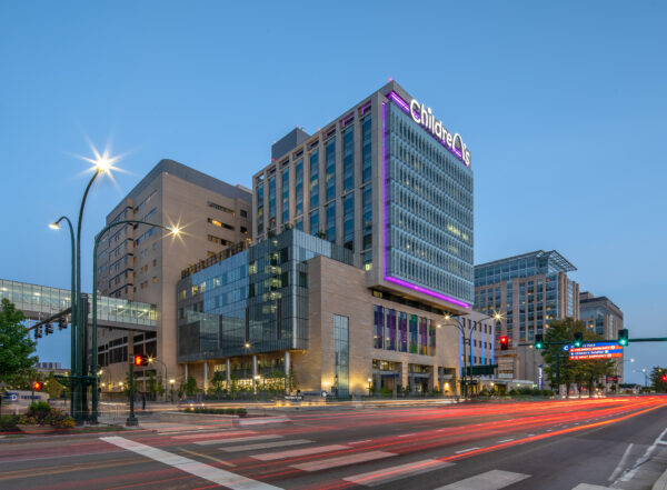 St. Louis Children's Hospital at night