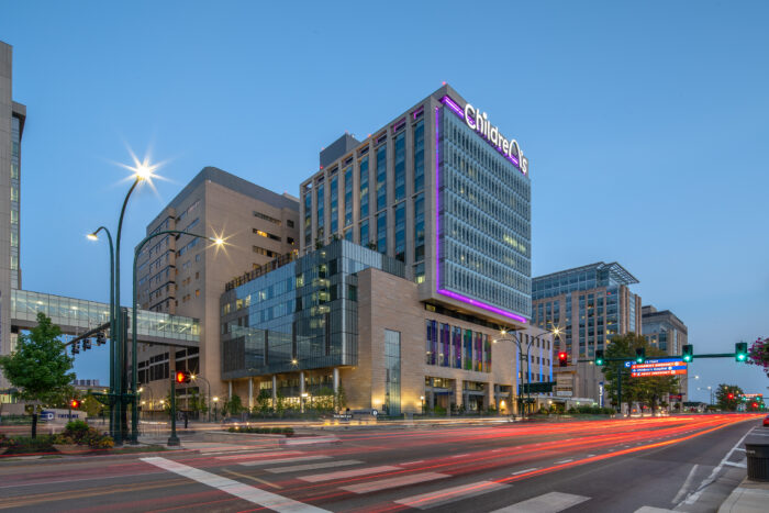 St. Louis Children's Hospital at night