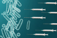 illustration of needles pointing at bacteria